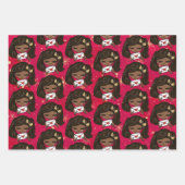 Cute Holiday kerstinpakken Black Girl Paper (Voorkant 3)