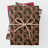 Cute Holiday kerstinpakken Black Girl Paper (In situ)
