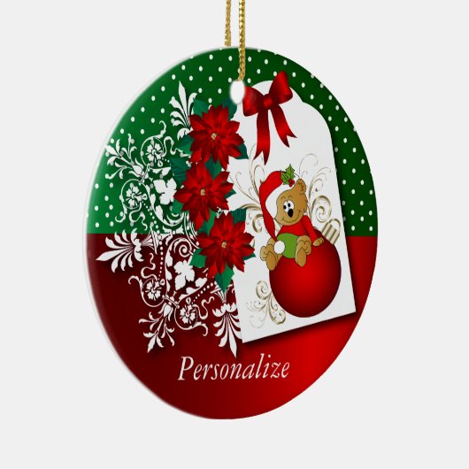 Cute Holiday Kerstmis Beer Keramisch Ornament (Rechts)