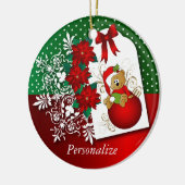 Cute Holiday Kerstmis Beer Keramisch Ornament (Links)