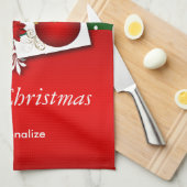 Cute Holiday Kerstmis Beer Theedoek (Quarter Fold)