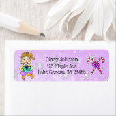 Cute Holiday Kerstmis Elf en Candy Canes Etiket (Insitu)