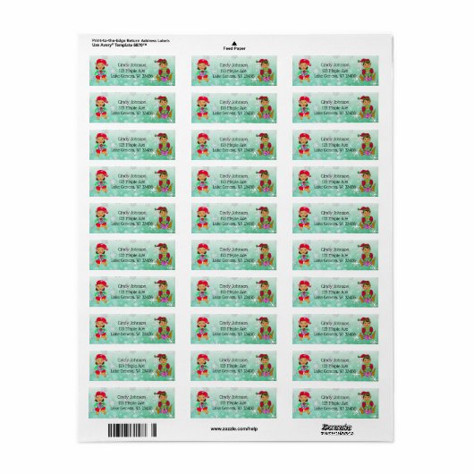 Cute Holiday Kerstmis Elf en Candy Canes Etiket (Full Sheet)