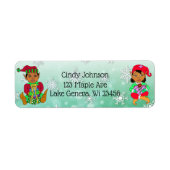 Cute Holiday Kerstmis Elf en Candy Canes Etiket (Voorkant)