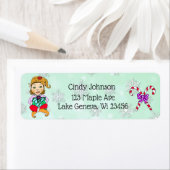 Cute Holiday Kerstmis Elf en Candy Canes Etiket (Insitu)