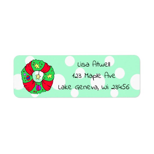 Cute Holiday Kerstmis Etiket (Voorkant)