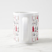 Cute Holiday Kerstmis Patroon Grote Koffiekop (Achterkant)
