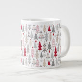 Cute Holiday Kerstmis Patroon Grote Koffiekop (Voorkant rechts)
