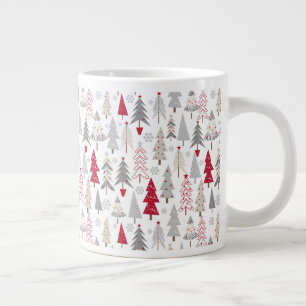 Cute Holiday Kerstmis Patroon Grote Koffiekop