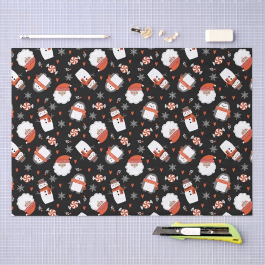 Cute Holiday Kerstmis Pattern Tissuepapier (Craft)