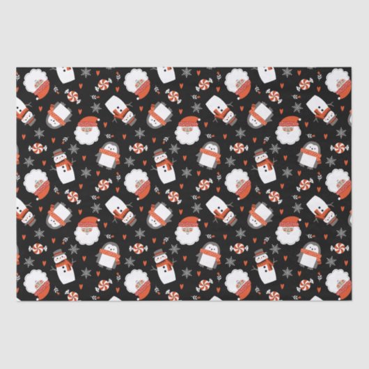 Cute Holiday Kerstmis Pattern Tissuepapier (Voorkant)