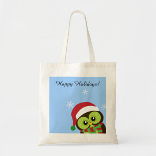 Cute Holiday Kerstoowl Canvas tas