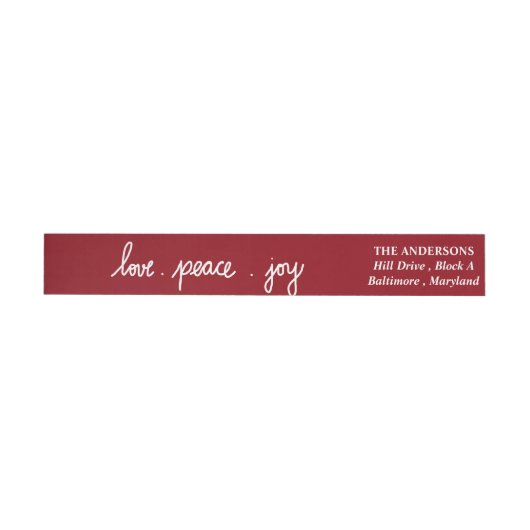 Cute Holiday Love Peace Jose Script Red (Individueel)