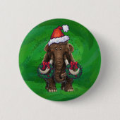 Cute Holiday Mastodon Button (Voorkant)