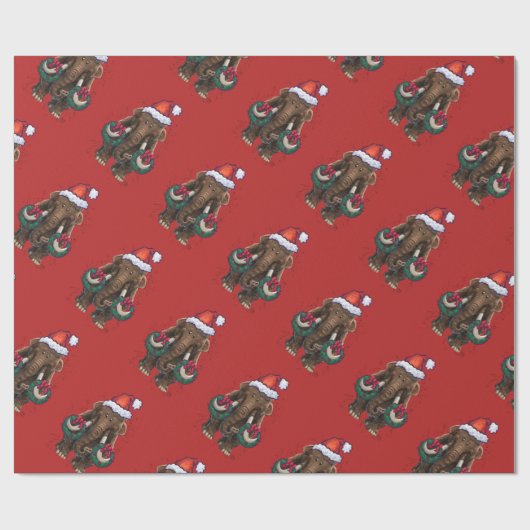 Cute Holiday Mastodon Cadeaupapier (Vlak)