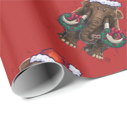 Cute Holiday Mastodon Cadeaupapier (Rol Hoek)