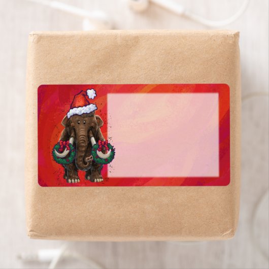 Cute Holiday Mastodon Etiket (Insitu)