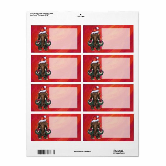 Cute Holiday Mastodon Etiket (Full Sheet)