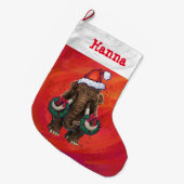 Cute Holiday Mastodon Grote Kerstsok (Voorkant (Hangend))