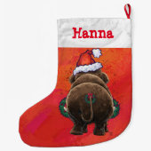 Cute Holiday Mastodon Grote Kerstsok (Achterkant)