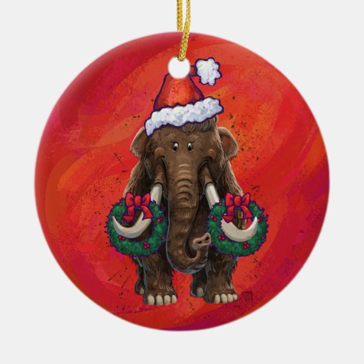 Cute Holiday Mastodon Keramisch Ornament (Voorkant)