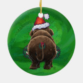 Cute Holiday Mastodon Keramisch Ornament (Achterkant)