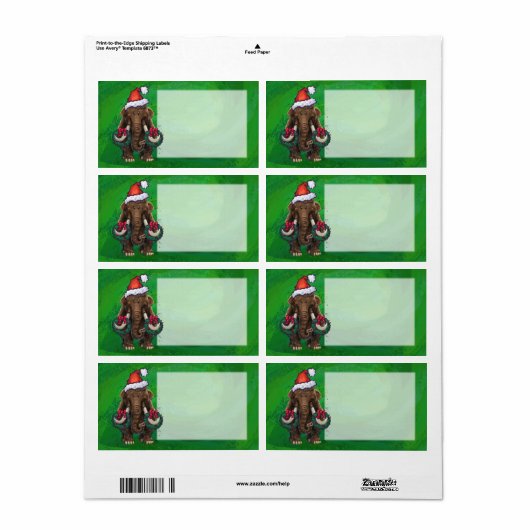 Cute Holiday Mastodon Label (Full Sheet)