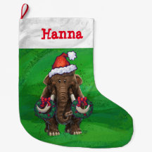 Cute Holiday Mastodon Large Kerststop