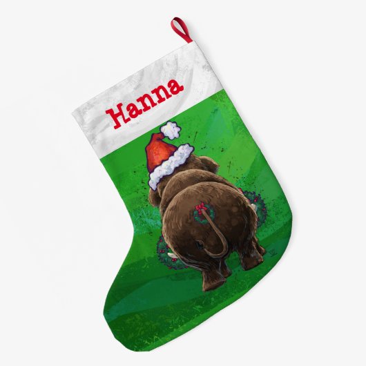 Cute Holiday Mastodon Large Kerststop Grote Kerstsok (Achterkant (Hangend))