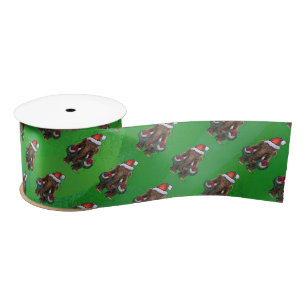 Cute Holiday Mastodon Satin Ribbon Satijnen Lint