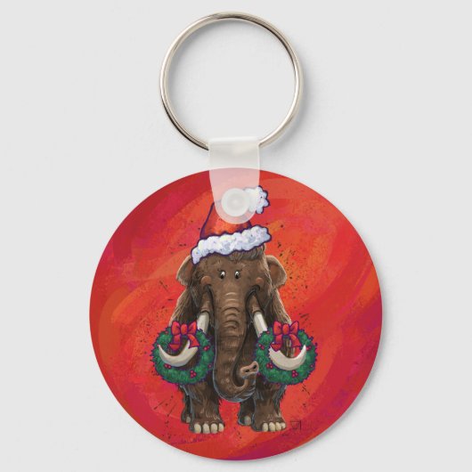 Cute Holiday Mastodon Sleutelhanger (Voorkant)