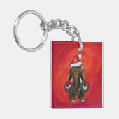Cute Holiday Mastodon Sleutelhanger (Voorkant Links)