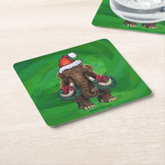 Cute Holiday Mastodon Square Paper Onderzetter (Schuin)