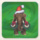 Cute Holiday Mastodon Square Paper Onderzetter (Voorkant)