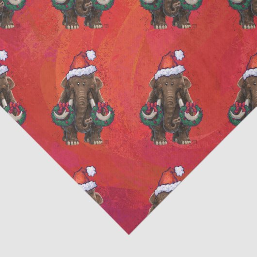Cute Holiday Mastodon Tissuepapier (Detail)
