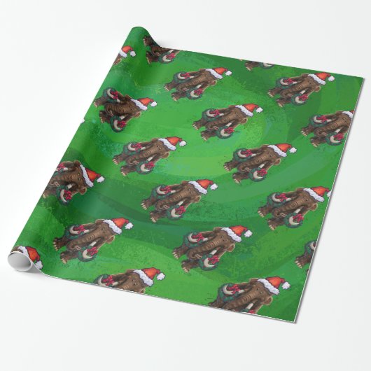Cute Holiday Mastodon Wrapping Paper Cadeaupapier (Uitgerold)