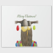 Cute Holiday Owl Cadeaupapier (Vlak)