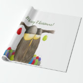 Cute Holiday Owl Cadeaupapier (Uitgerold)