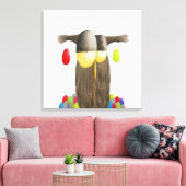 Cute Holiday Owl Canvas Afdruk (Insitu (Woonkamer))