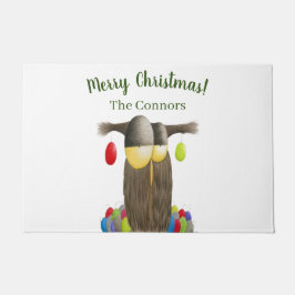 Cute Holiday Owl Deurmat