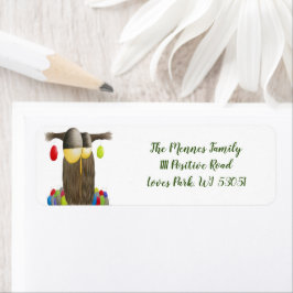 Cute Holiday Owl Etiket