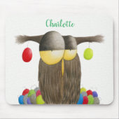 Cute Holiday Owl Illustratie Muismat (Voorkant)
