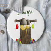 Cute Holiday Owl Illustratie Ronde Button 6,0 Cm (In situ)