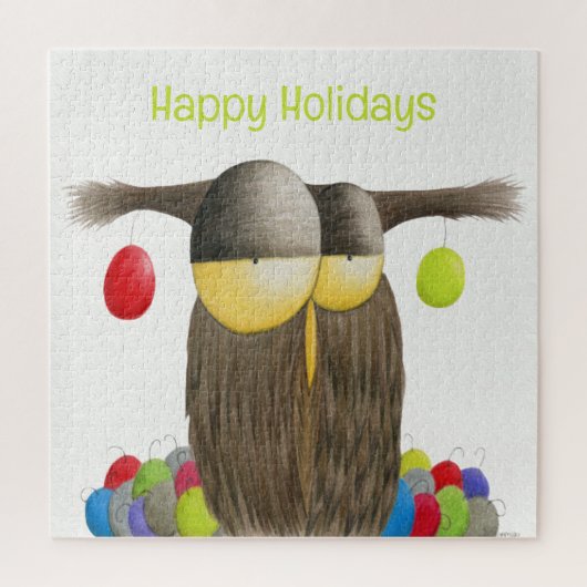 Cute Holiday Owl Illustration Legpuzzel (Verticaal)