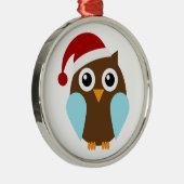 Cute Holiday Owl Metalen Ornament (Rechts)