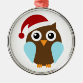 Cute Holiday Owl Metalen Ornament (Voorkant)