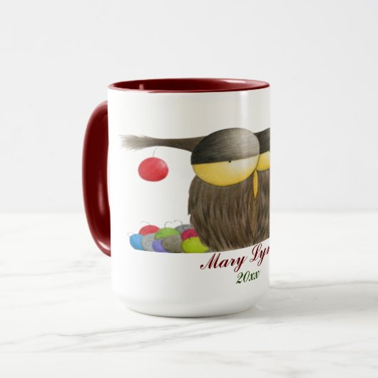 Cute Holiday Owl Mok (Voorkant links)