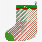 Cute Holiday Owl Pattern Gepersonaliseerd Grote Kerstsok (Achterkant)