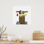 Cute Holiday Owl Poster (Keuken)