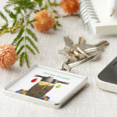 Cute Holiday Owl Sleutelhanger (Zijkant)